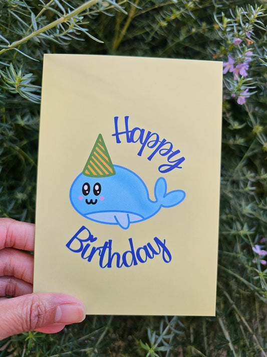 Blue Whale birthday card