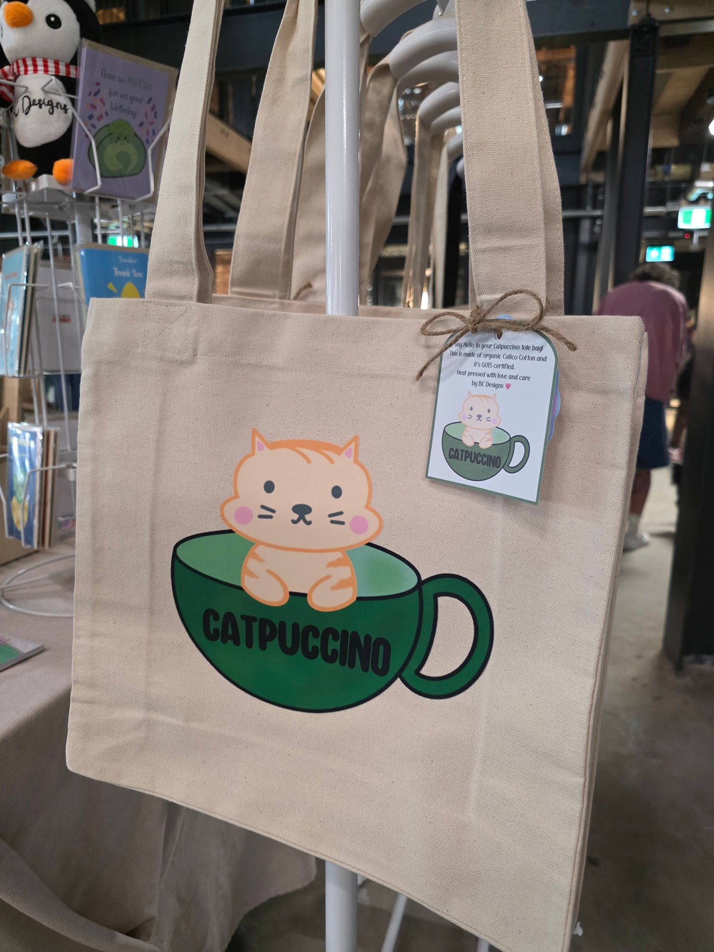Catpuccino Organic Canvas Tote Bag