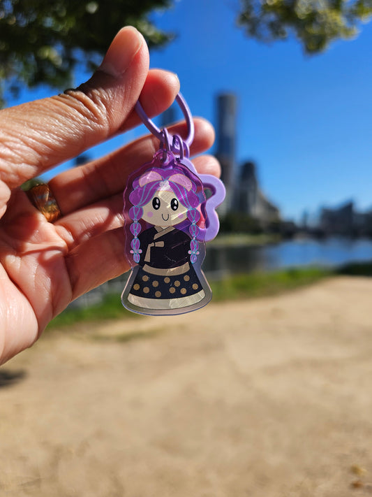 Mini Momofoco hanbok keychain