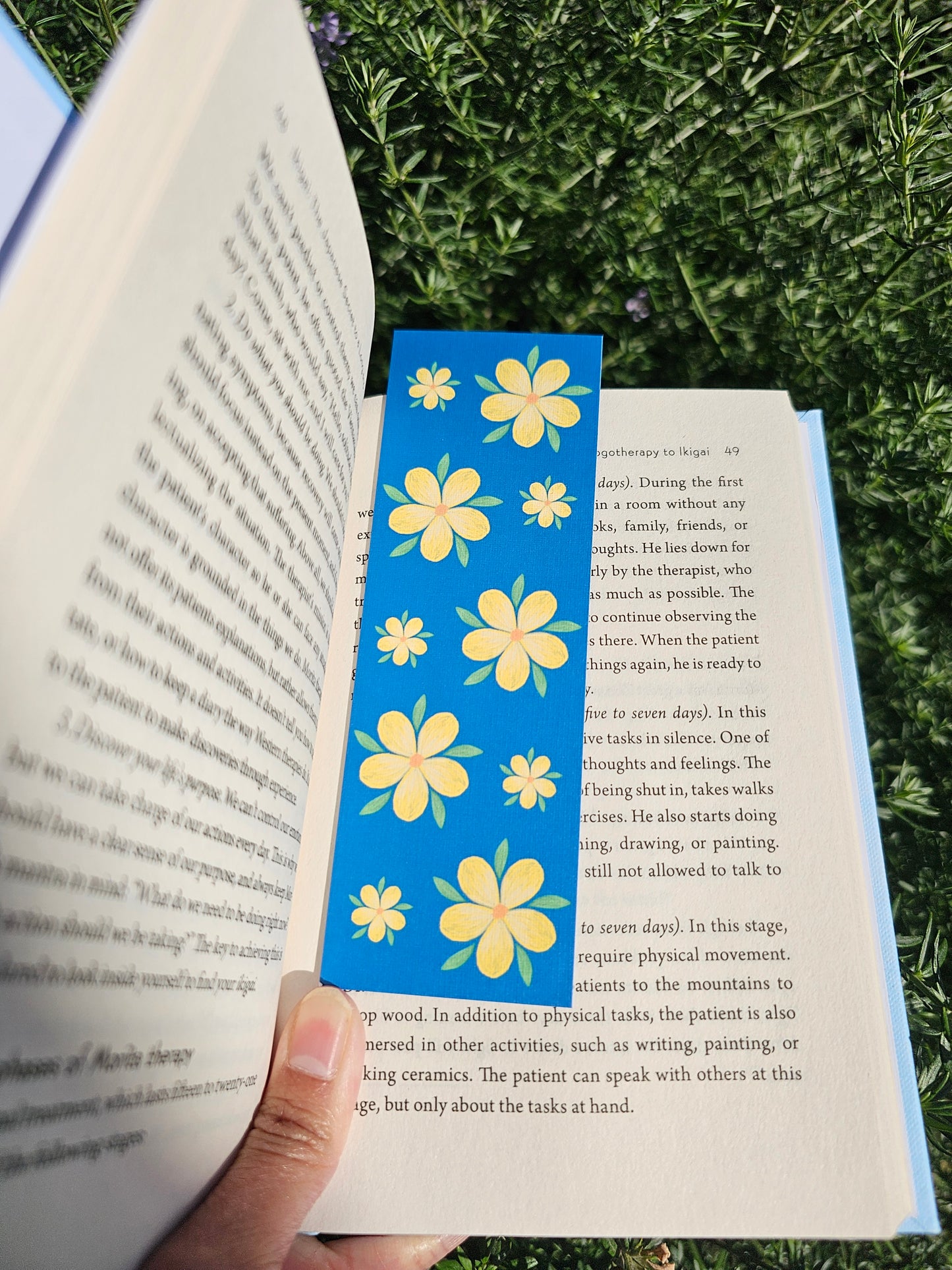 Yellow flower bookmark
