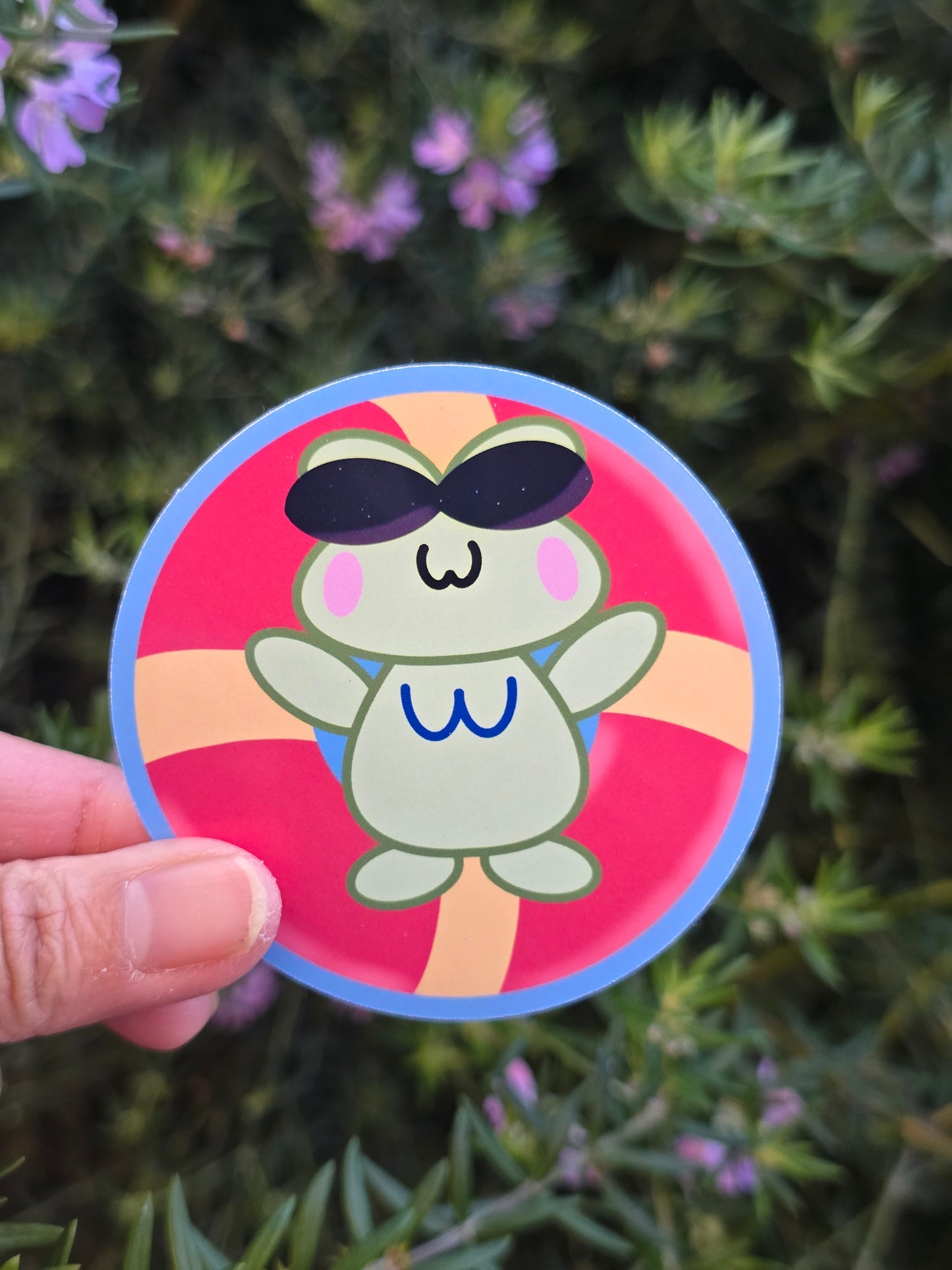 Froggo frogz sunbathing vinyl sticker
