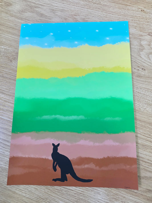 Kangaroo A4 Print