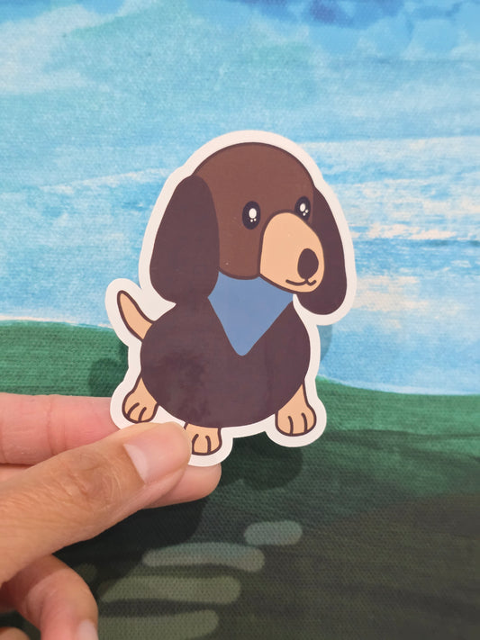 Dachshund with bandana vinyl sticker