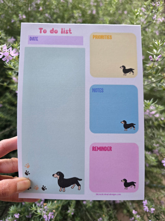 Dachshund A5 handmade notepad