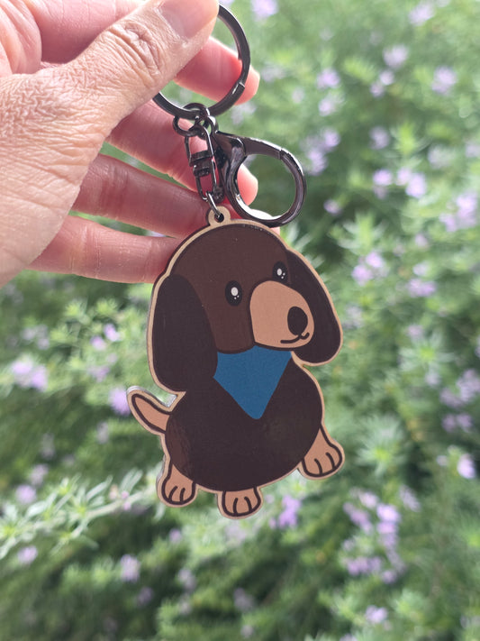 Wooden Cute Dachshund with bandana