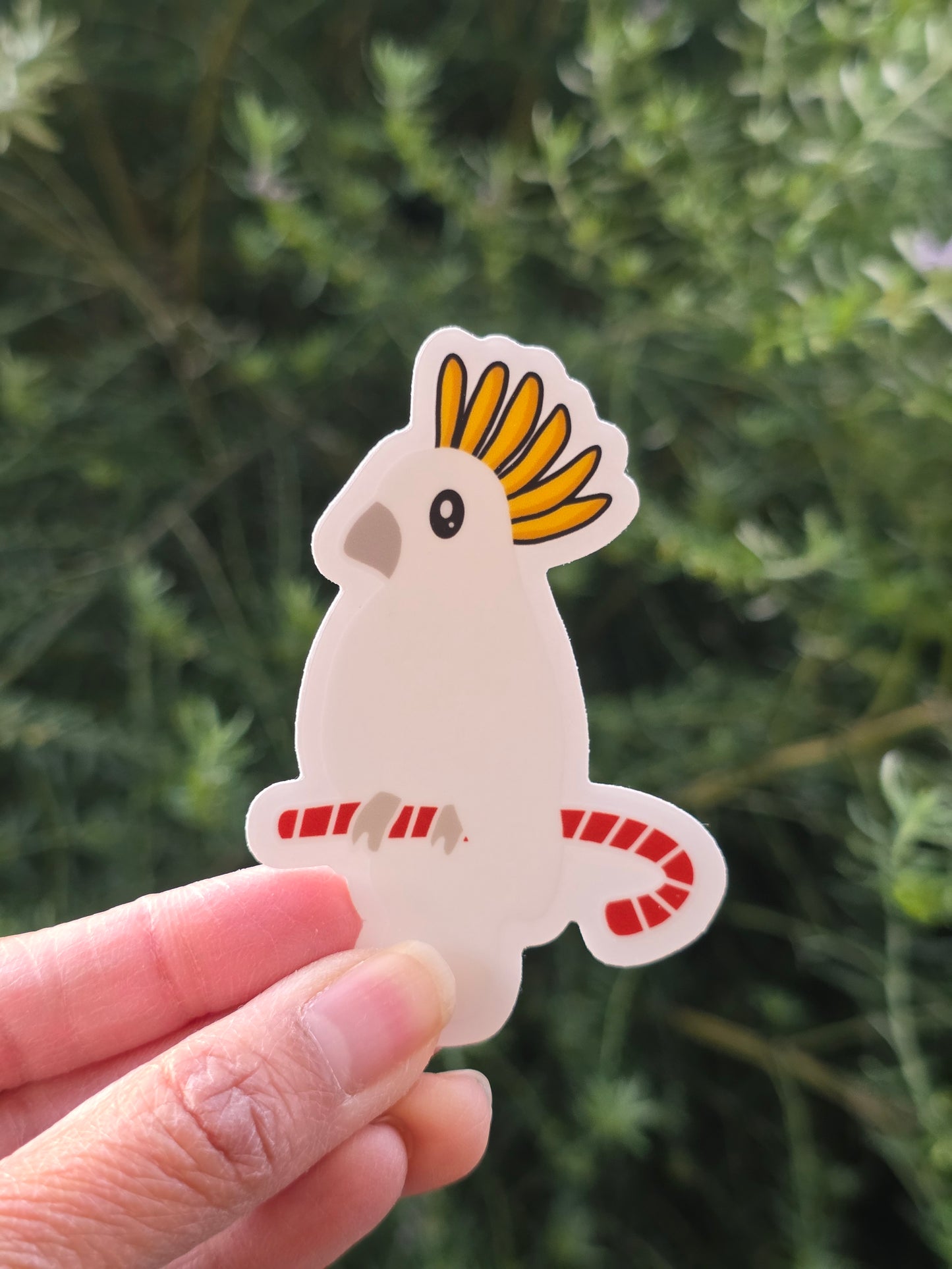 Cockey the Cockatoo Christmas waterproof sticker