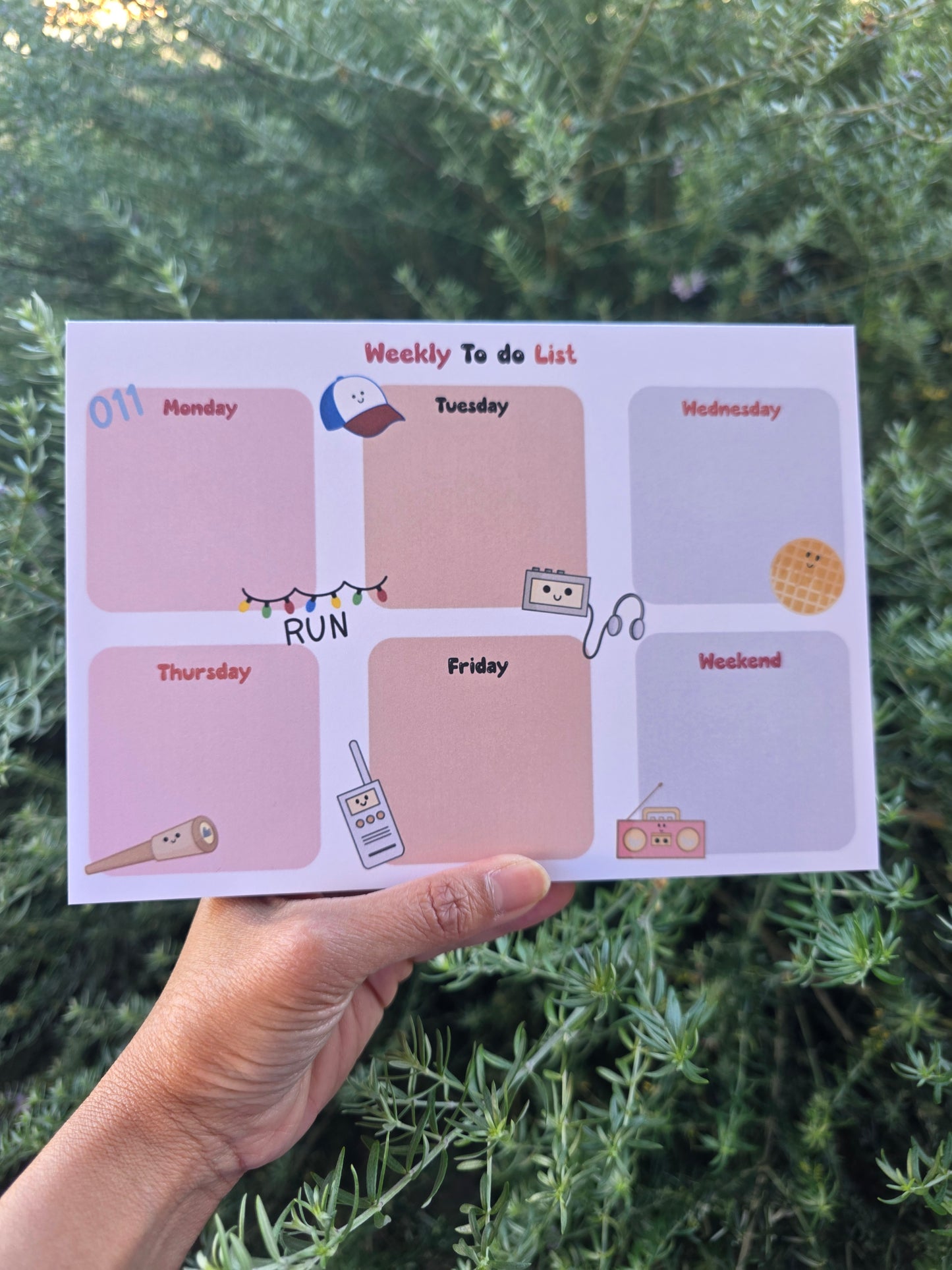 Weekly To do List handmade notepad