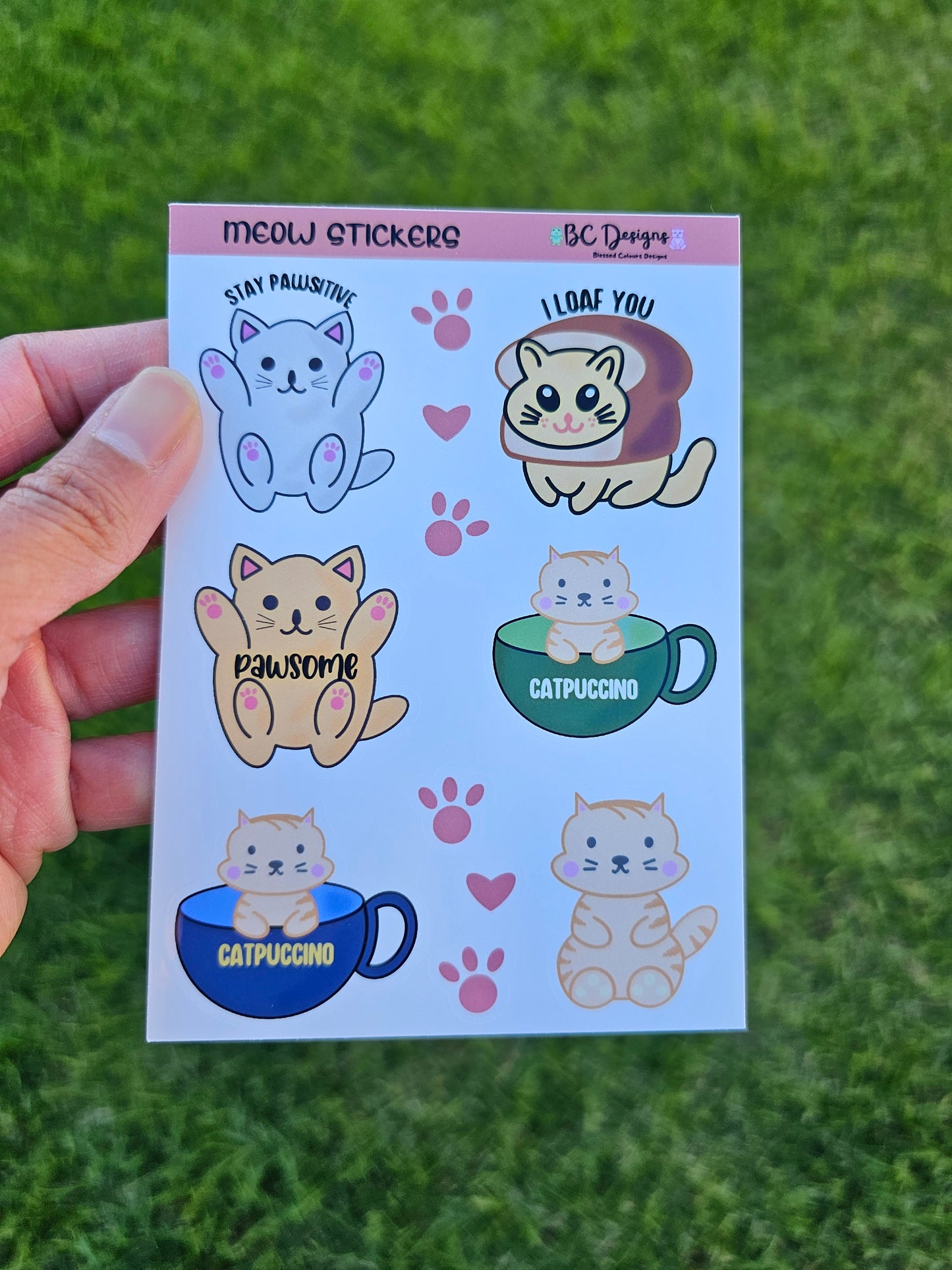 Meow vinyl mini sticker sheet (glossy)