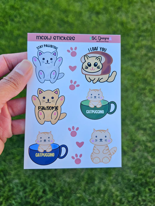 Meow mini vinyl sticker sheet (matte)