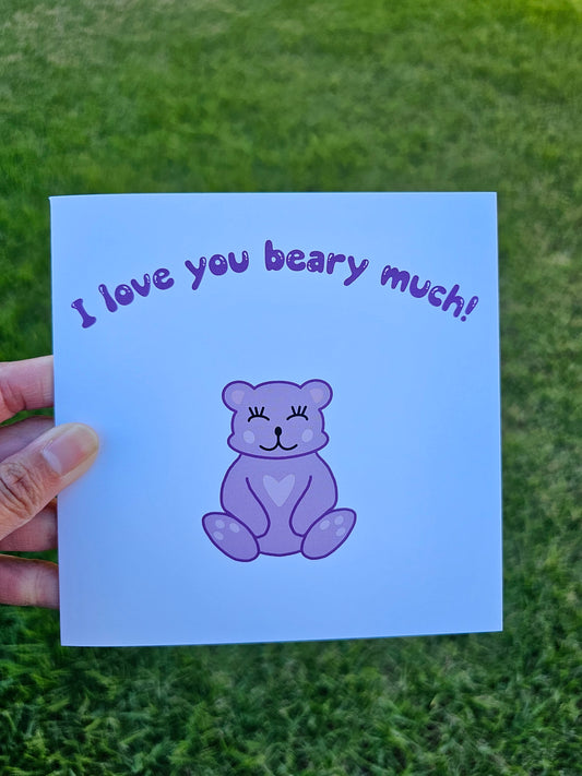 I love you beary much card