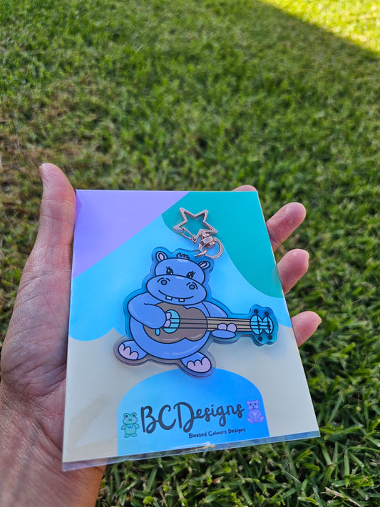 Hippy hippo keychain