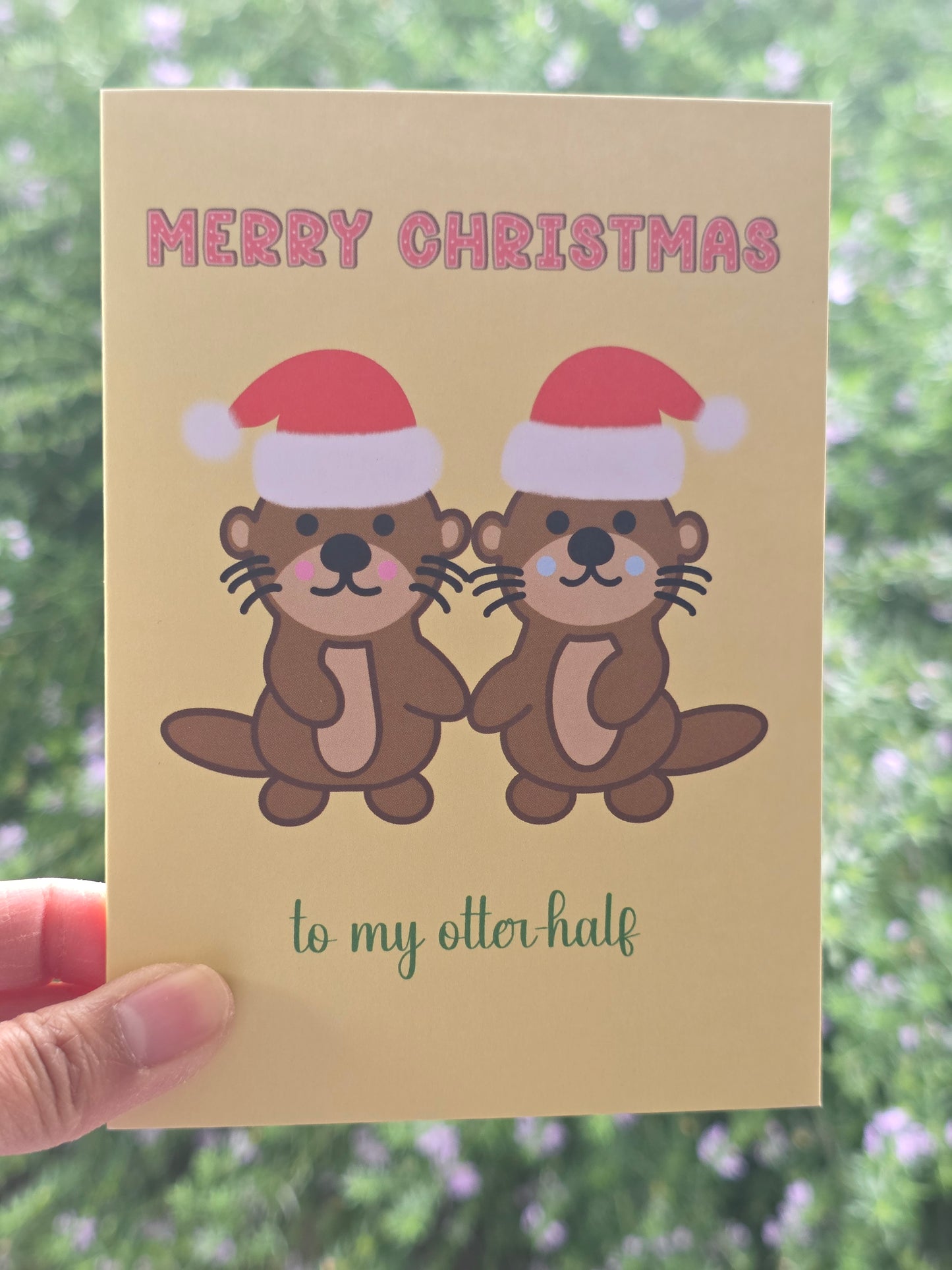 Otter half Christmas card