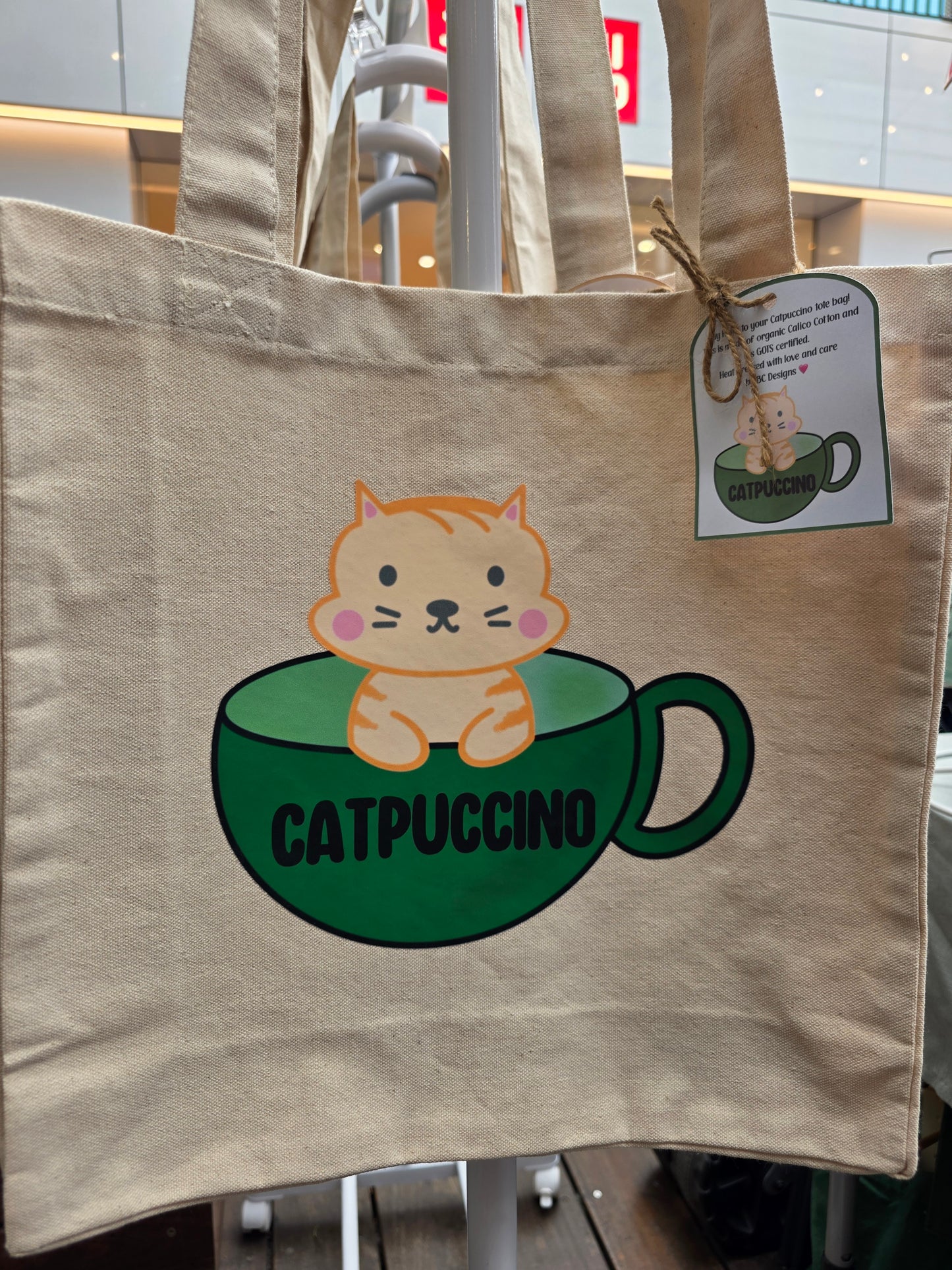 Catpuccino Organic Canvas Tote Bag