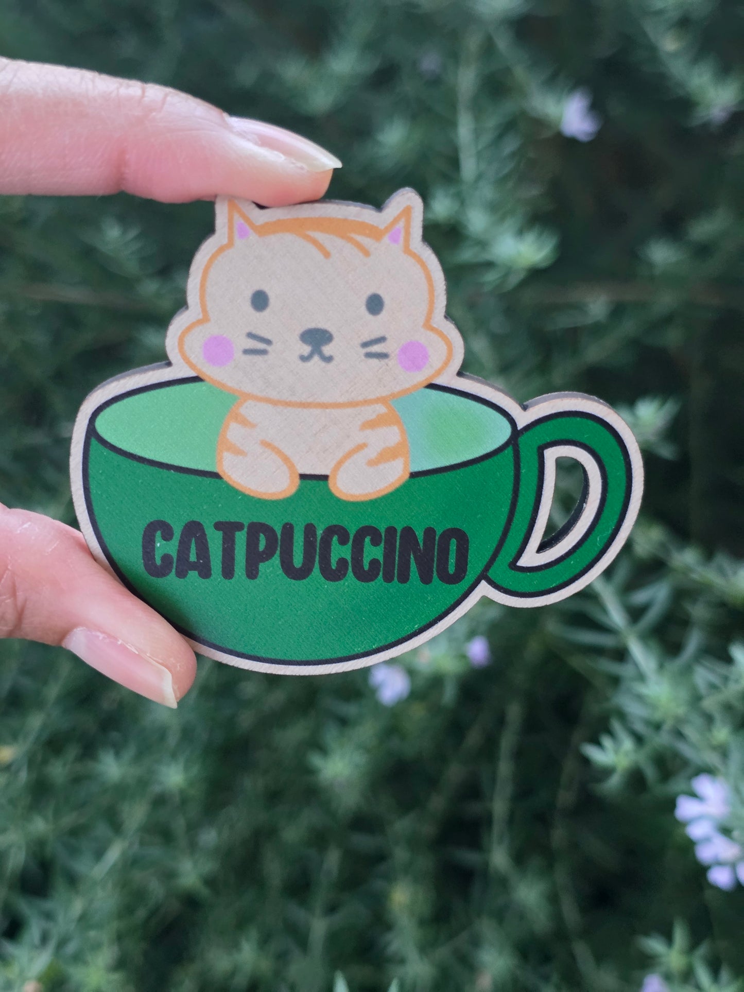 Catpuccino Wooden magnet