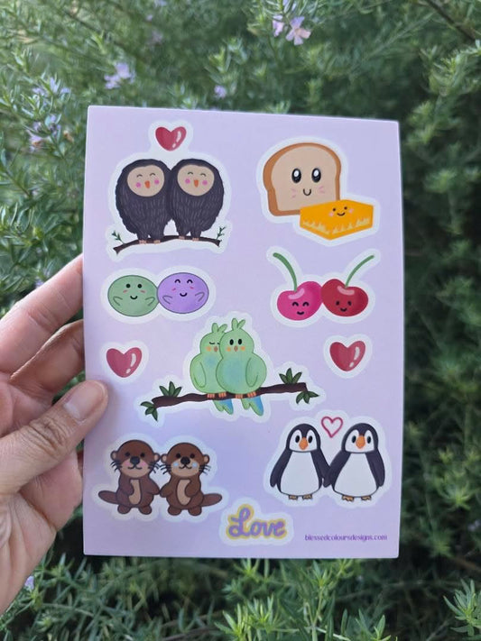 Love duo vinyl sticker sheet