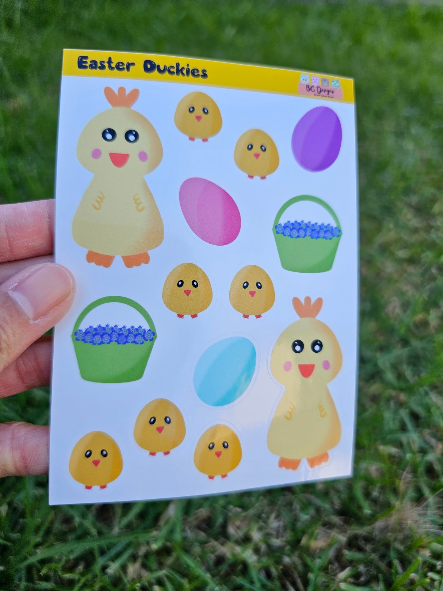 Easter duckies mini sticker sheets (vinyl glossy)