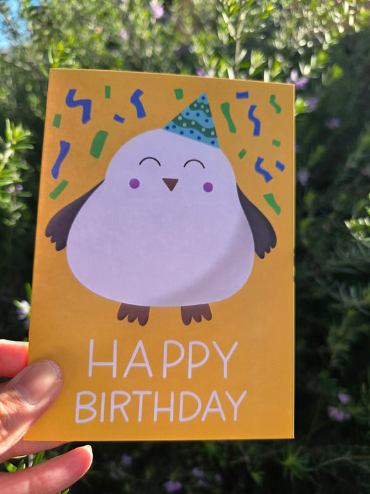 Snowie bird birthday card