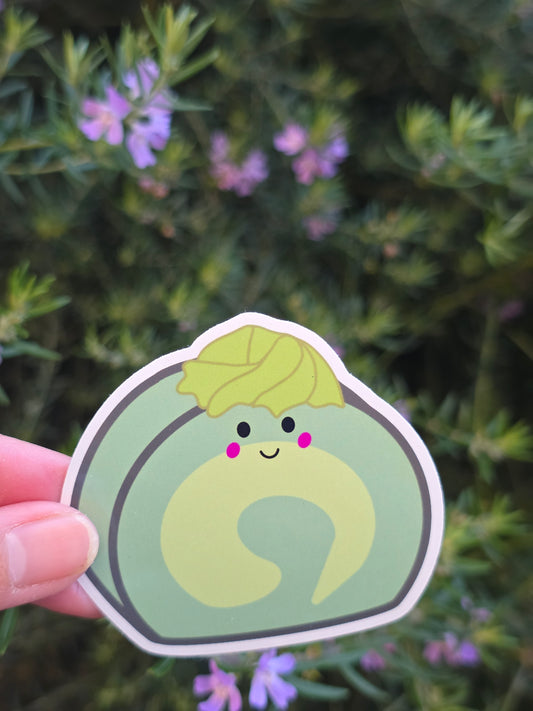 Matcha cake vinyl sticker