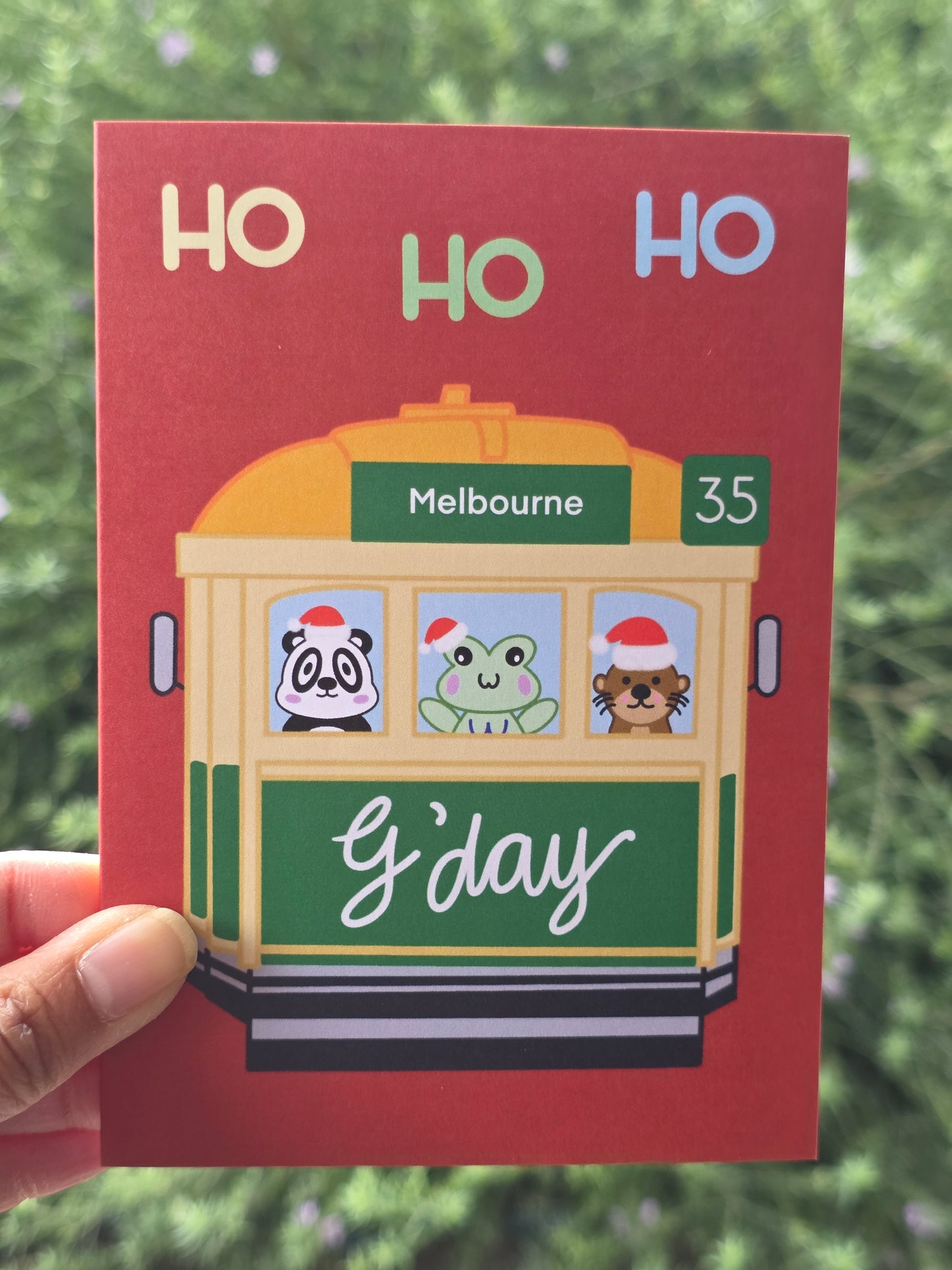 Christmas tram card