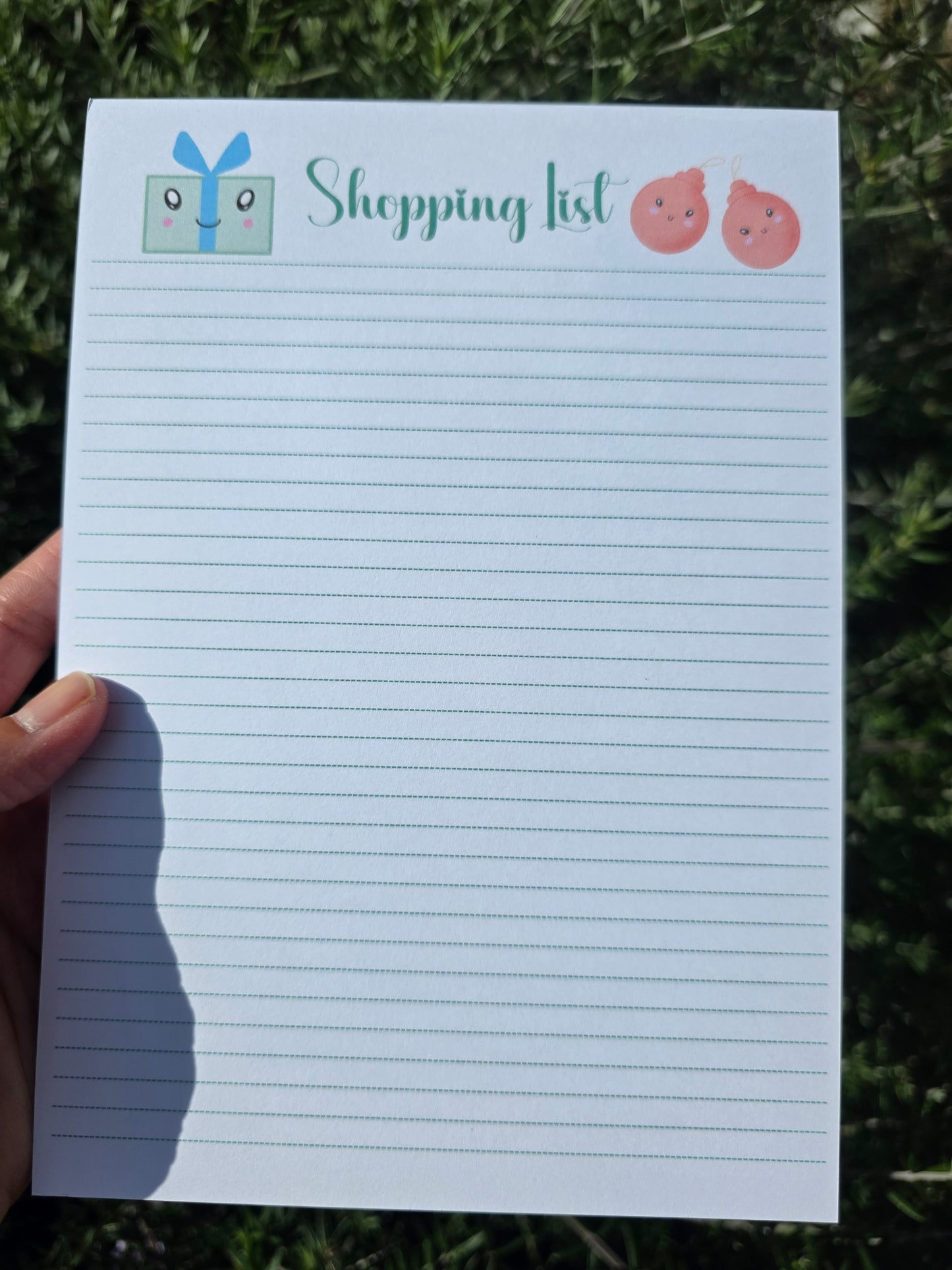 Christmas Shopping list A5 handmade notepad