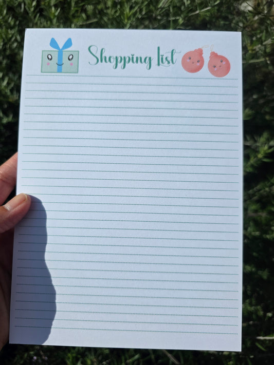 Christmas Shopping list A5 handmade notepad