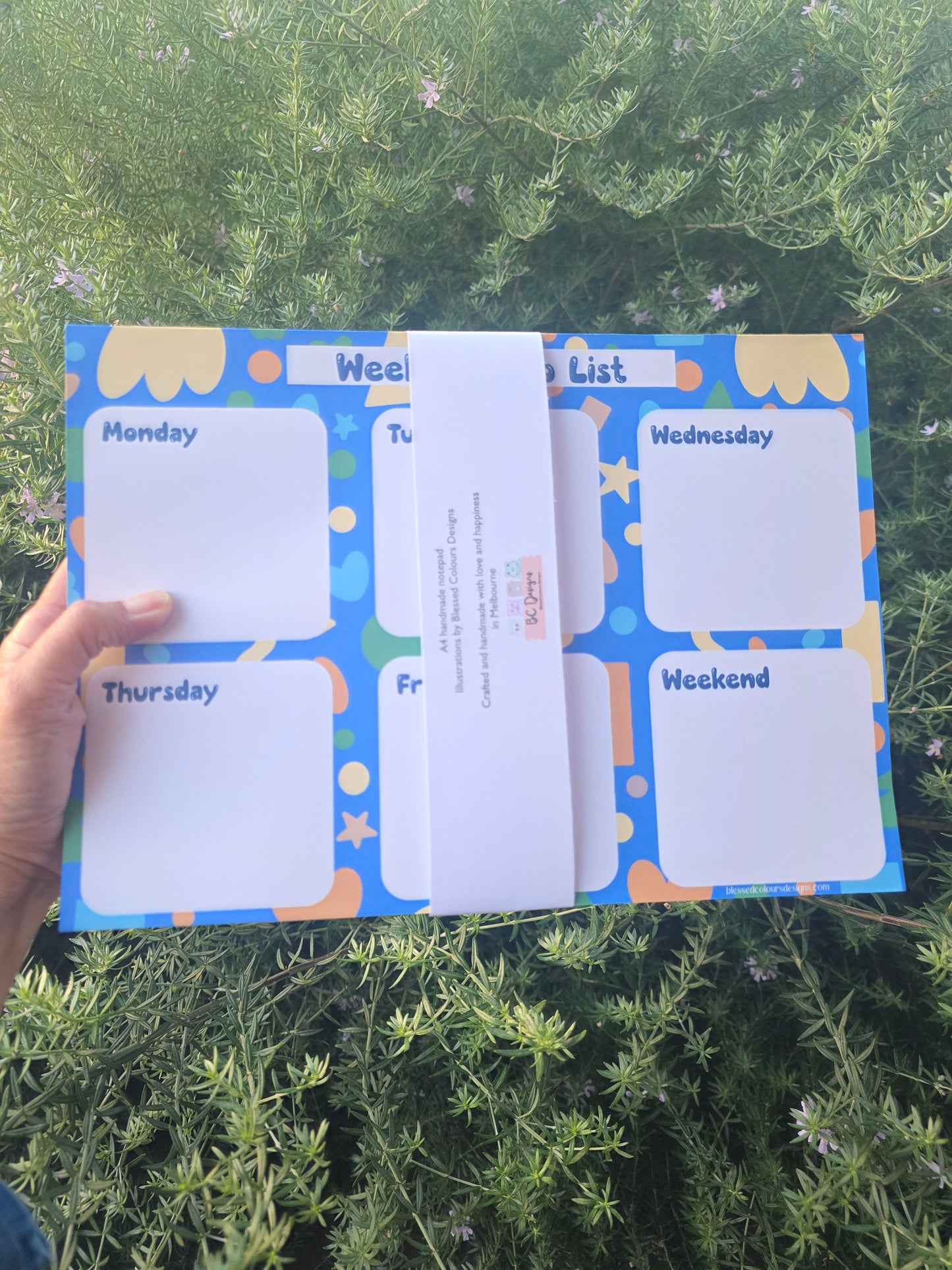 A4 handmade weekly to do list