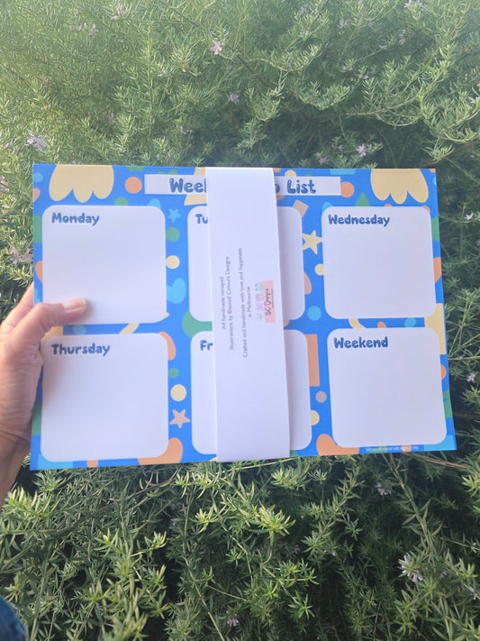 A4 handmade weekly to do list