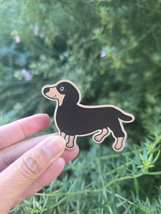 Dashi Dachshund Wooden Magnet