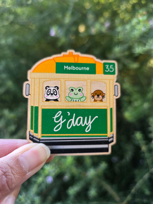 Melbourne Tram Wooden magnet