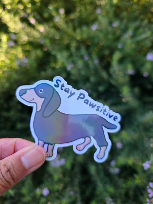 Grey Dashi holographic vinyl sticker