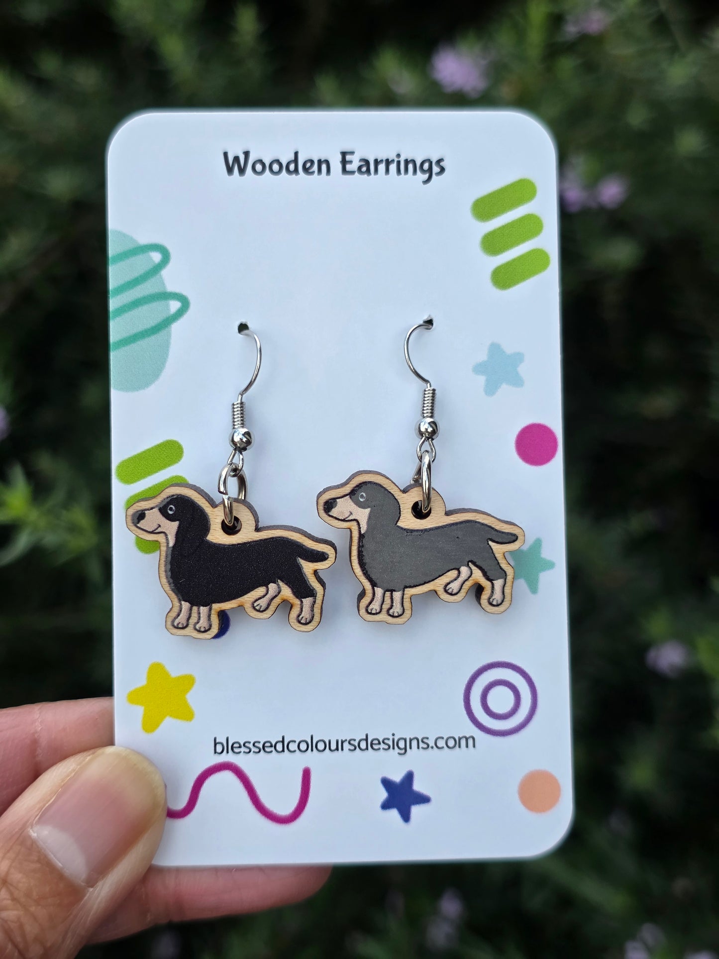 Doxie Dashi Wooden Earring