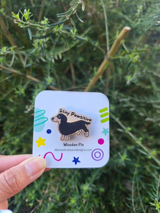 Dashi Doxie wooden pin (Black)