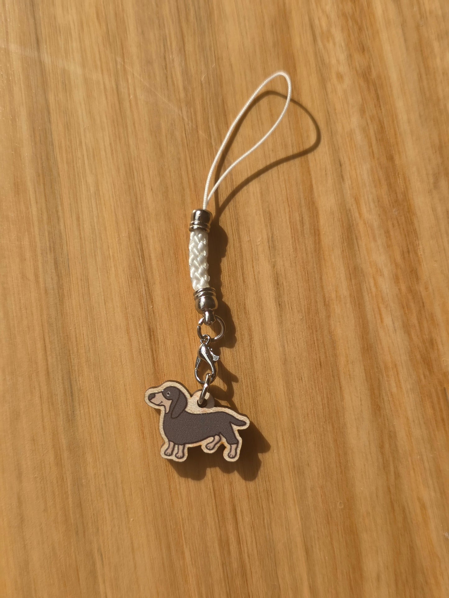 Dashi Doxie eco-wooden charm (Grey)