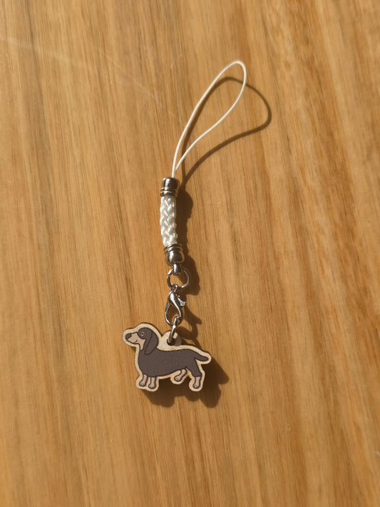 Dashi Doxie eco-wooden charm (Grey)