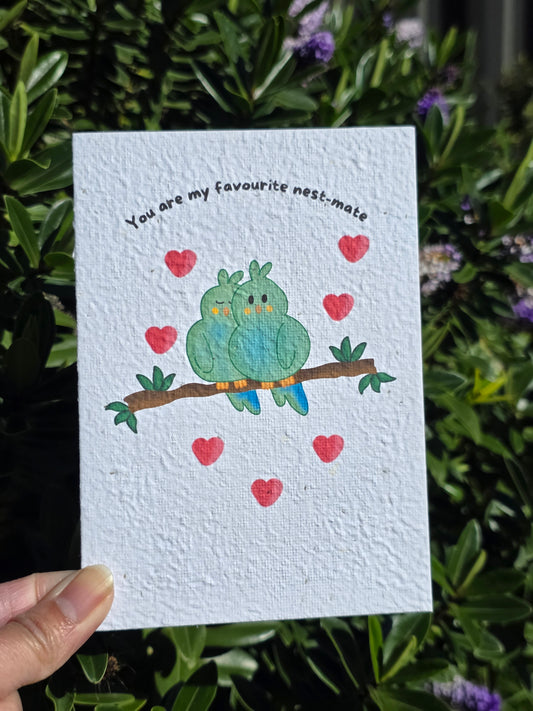 Couple bird seeded card