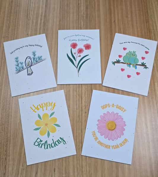 Seeded Spring Cards Complete Set of 5