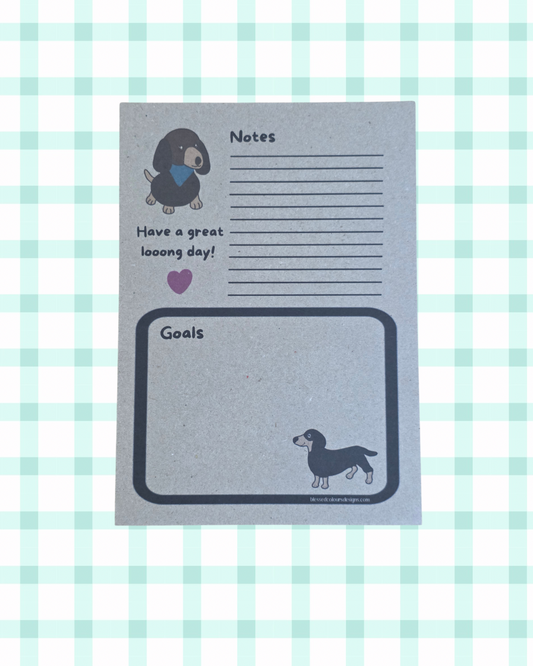 100% recycled hand-crafted A5 notepad - Dashi Doxie
