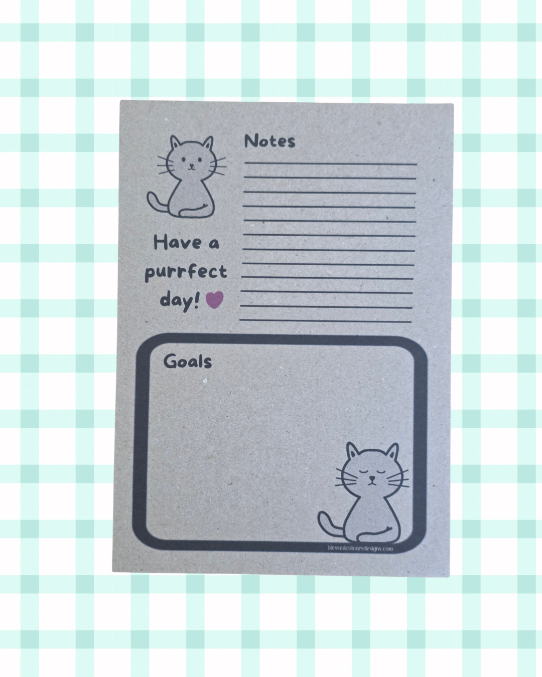 100% recycled hand-crafted A5 notepad - Sleepy Catty